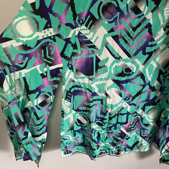 Bright Geometric Lularoe Joy Longline Vest - Picture 5 of 9